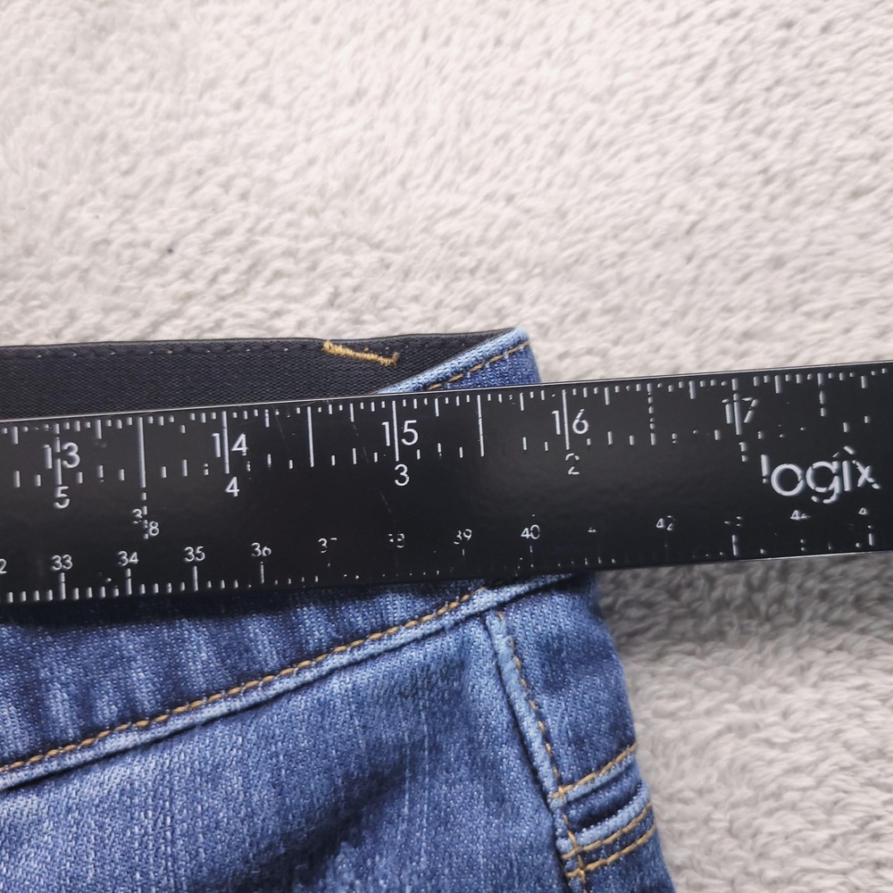 Democracy Jeans Womens 10 Blue Bootcut Mid Rise Distressed Ab Solution Stretch - Picture 5 of 9